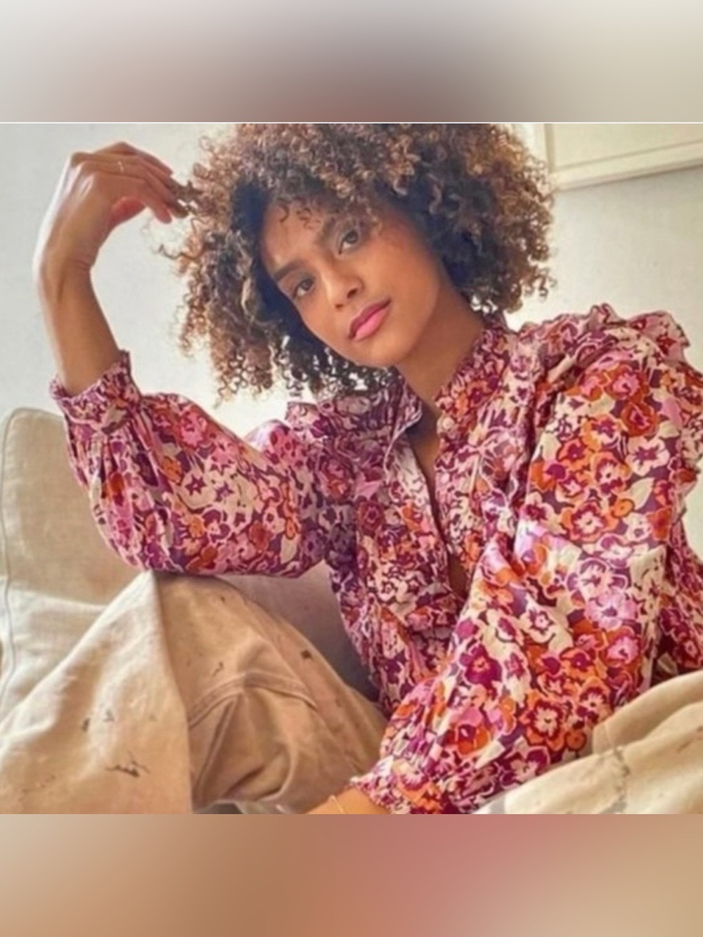 Love the Label Floral Top XS